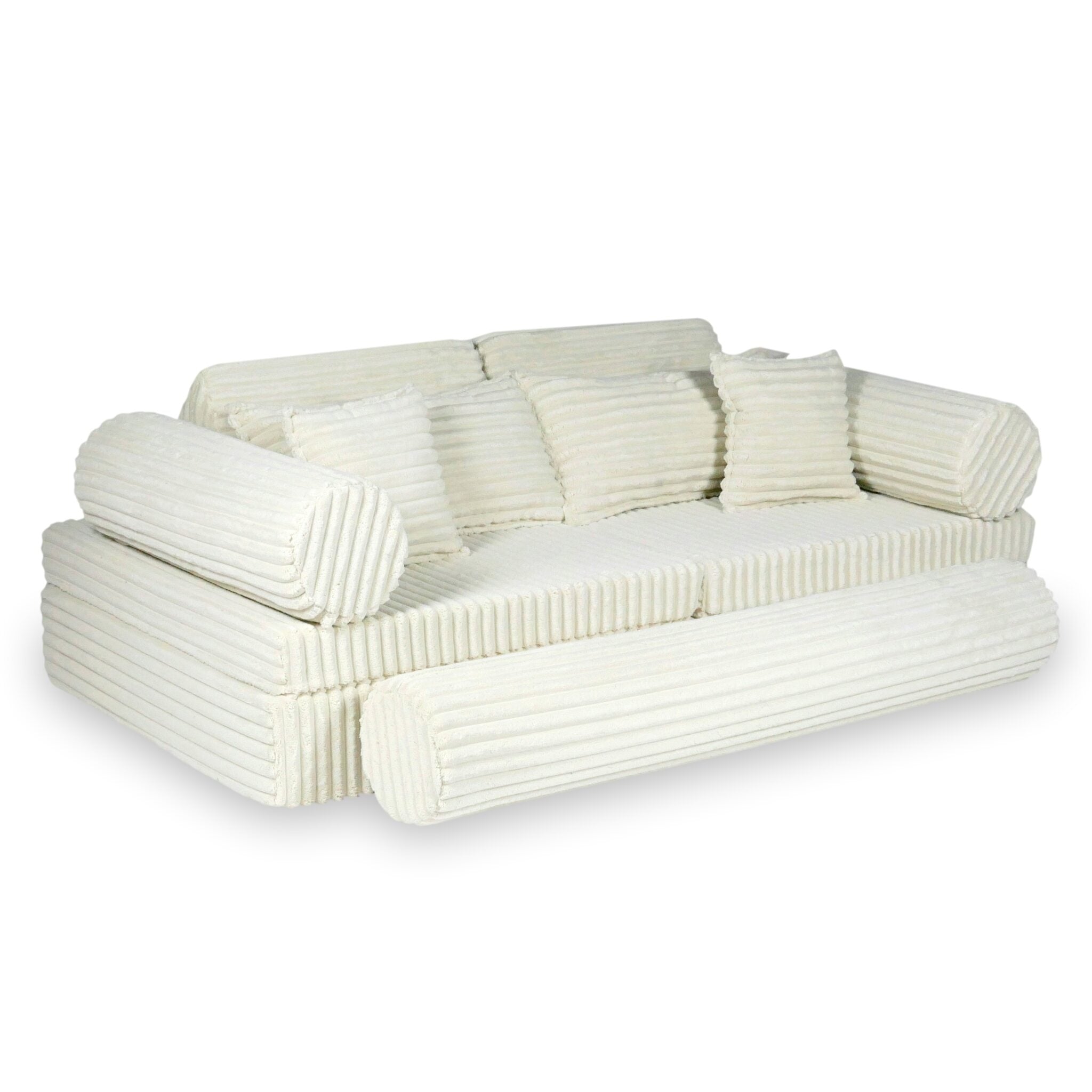Luxuriöses Montessori-Spielsofa, Waffelpiqué-Stoff