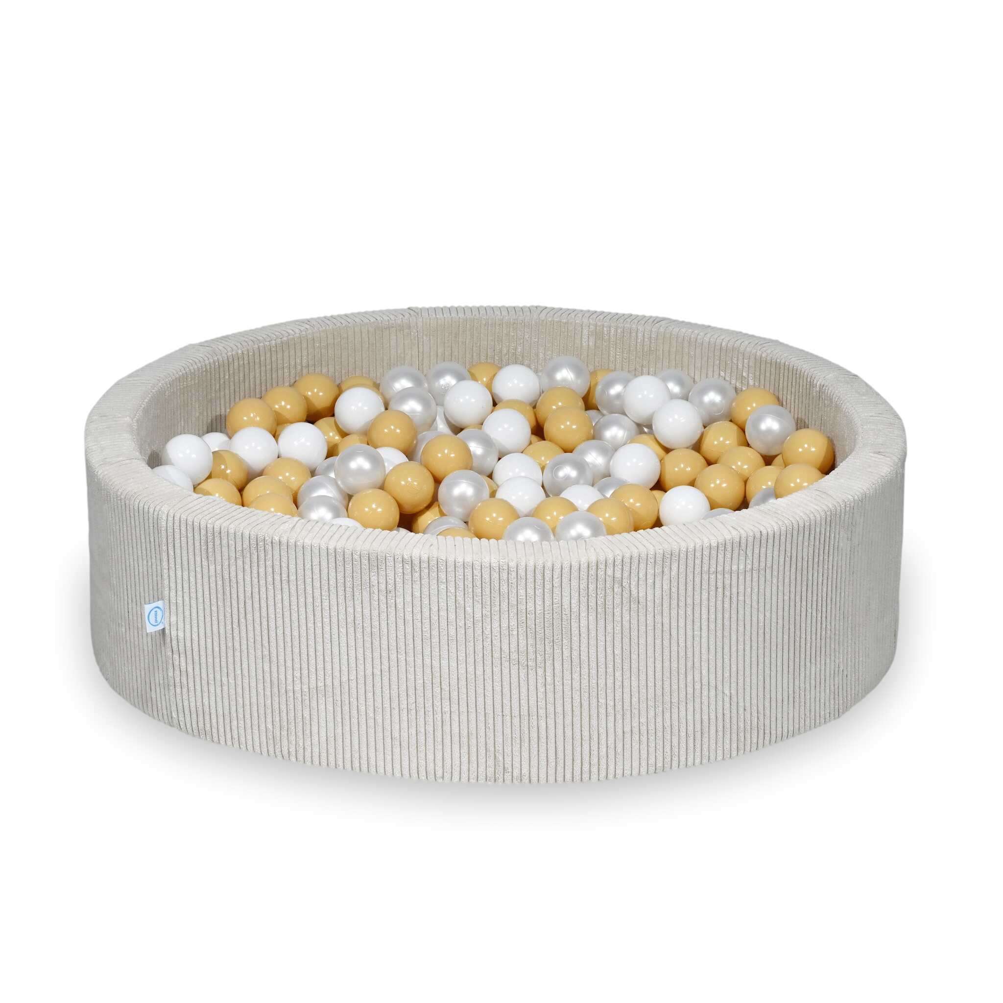 Ball Pit in corduroy beige 110x30 cm with 400 balls
