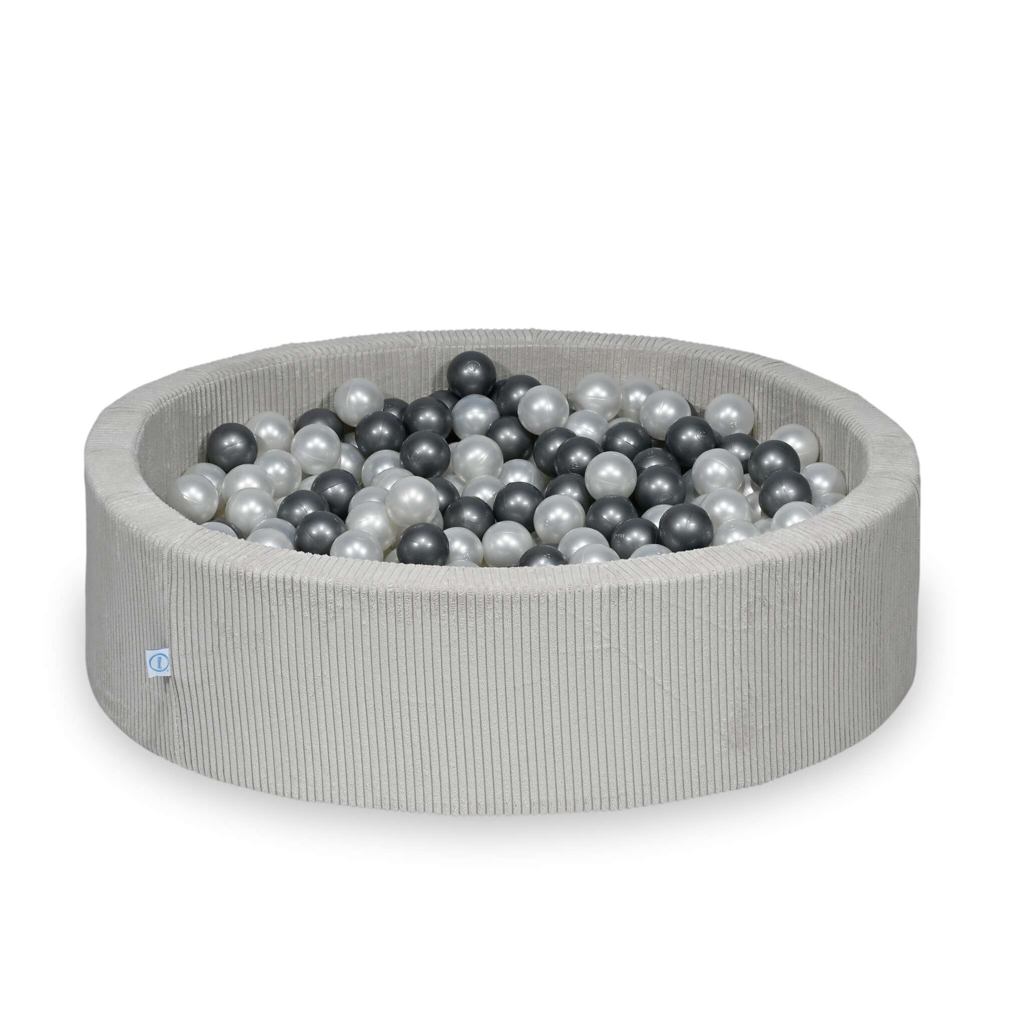 Ball Pit in corduroy grey 110x30 cm with 400 balls