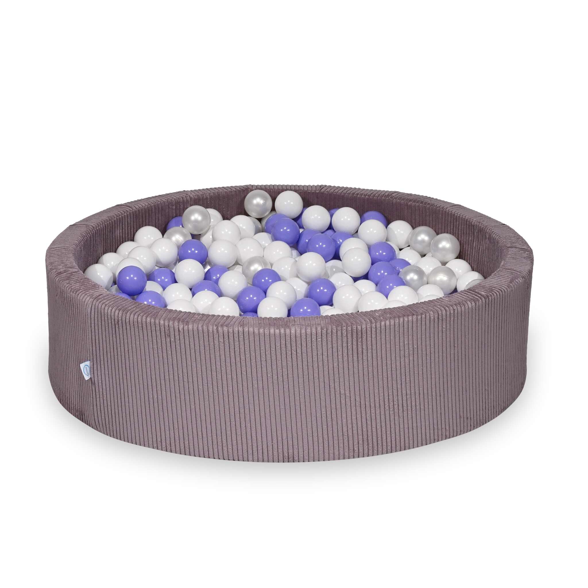 Ball Pit in corduroy lavender 110x30 cm with 400 balls