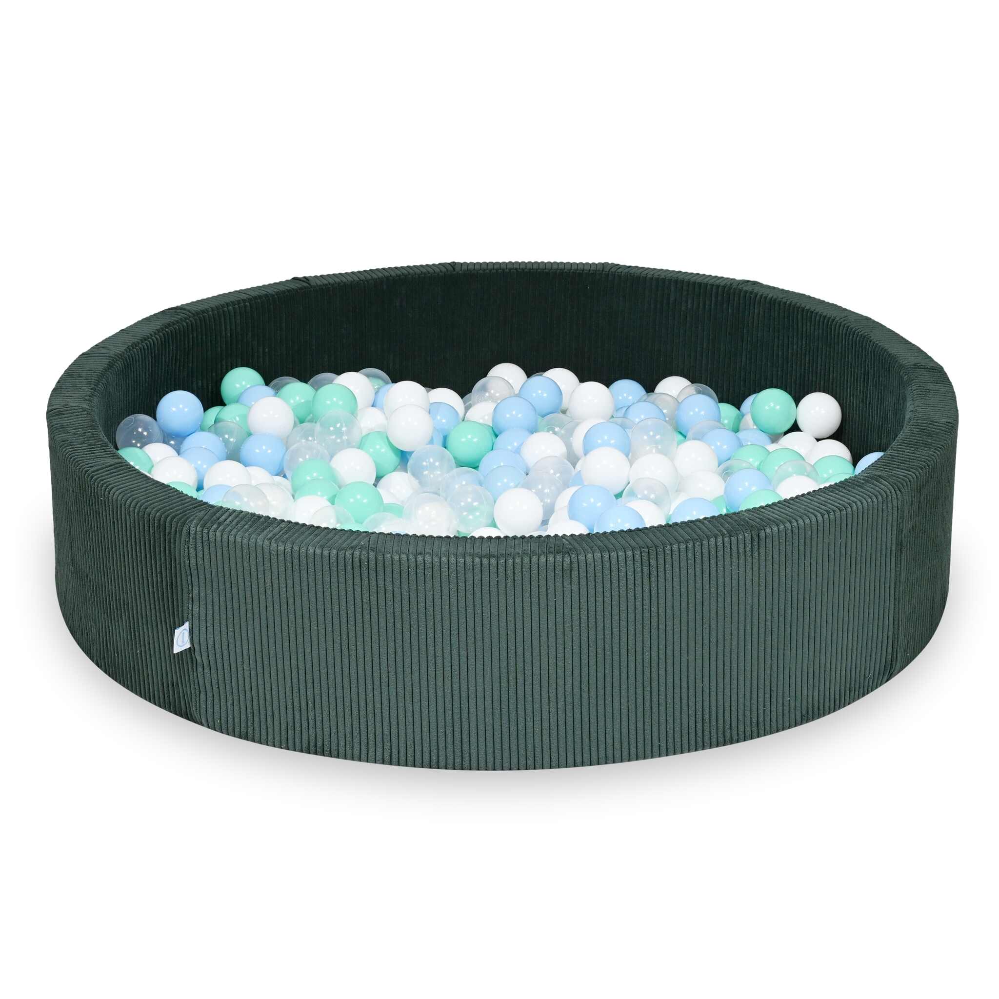 Bällebad Cord Grün 130x30 cm mit 600 Bällen