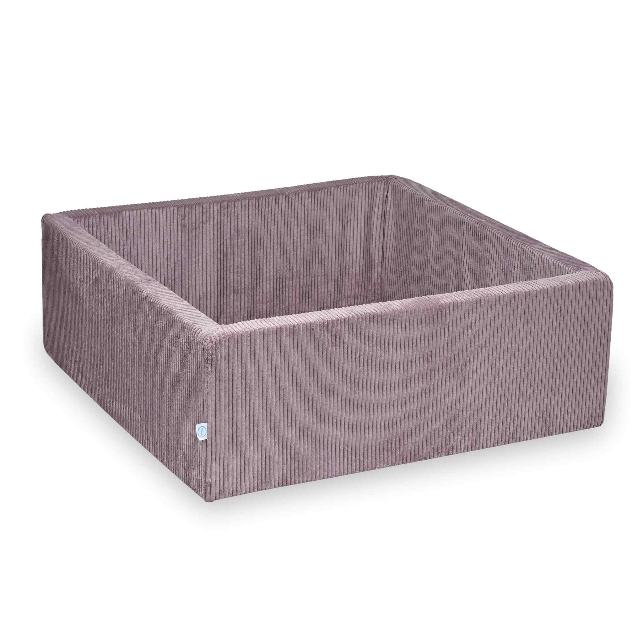 Bällebad quadratisch 110x110x40 cm Kord samt lavendel ohne Bälle