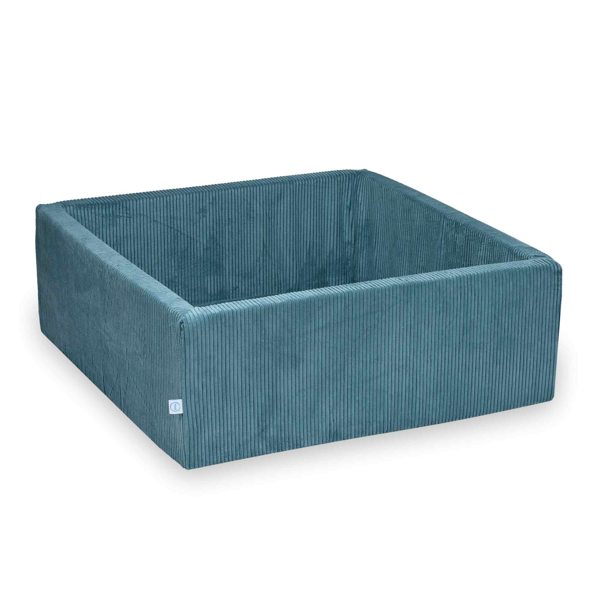Quadratischer Bällepool 110x110x40 cm, Cordstoff, blau, ohne Bälle