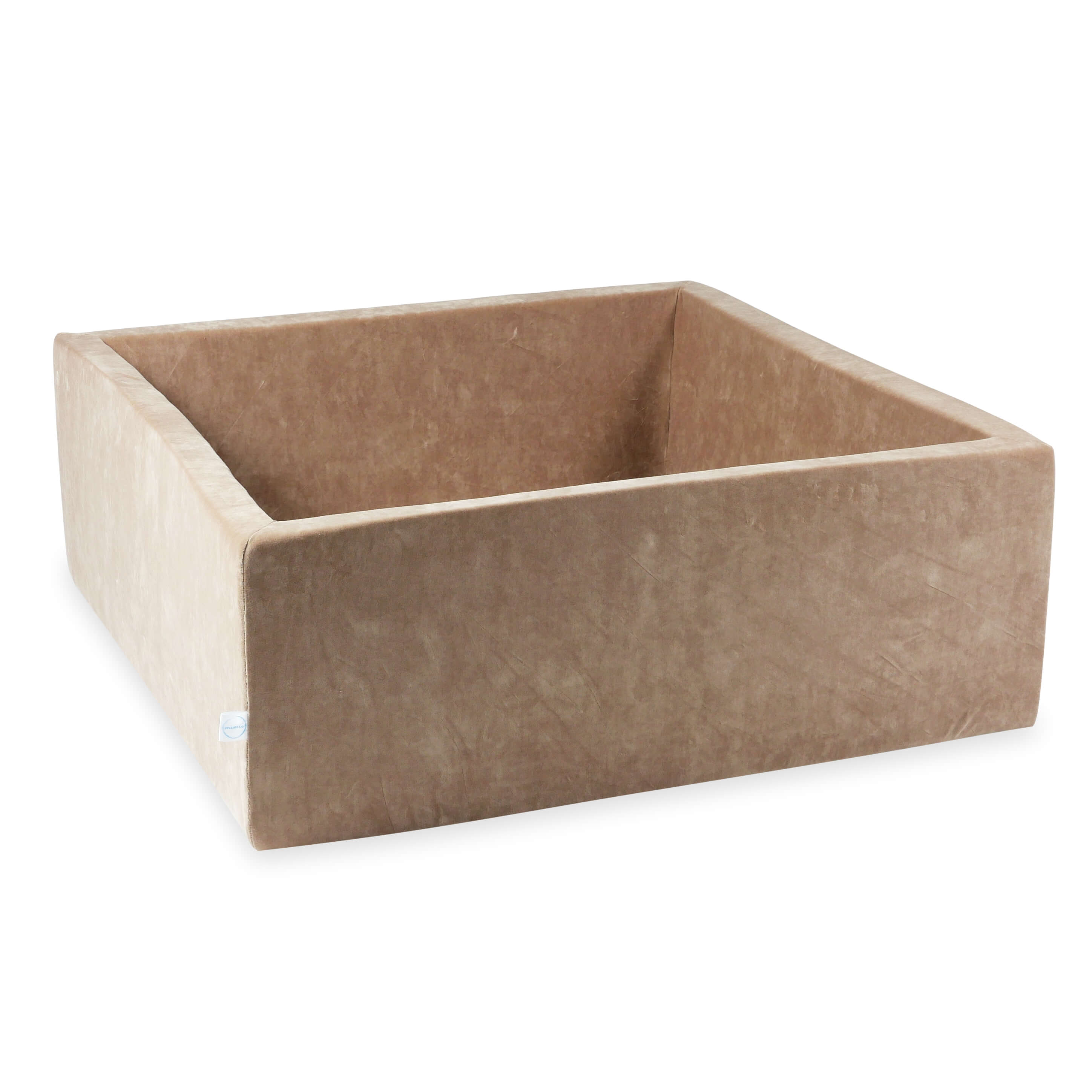 Bällebad quadratisch 110x110x40 cm Samt Softbraun ohne Bälle