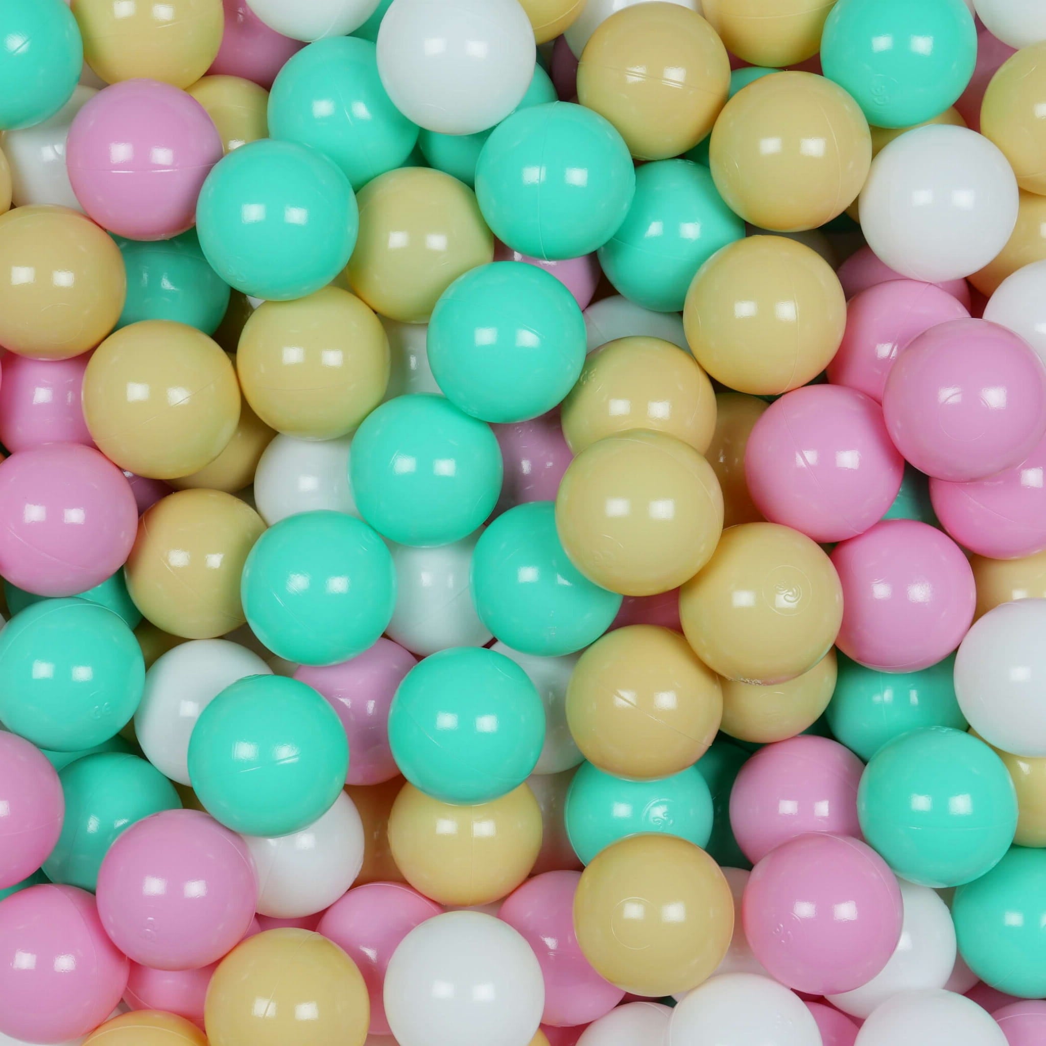 Game balls ø7cm 200 pieces white, mint, beige, dusty pink
