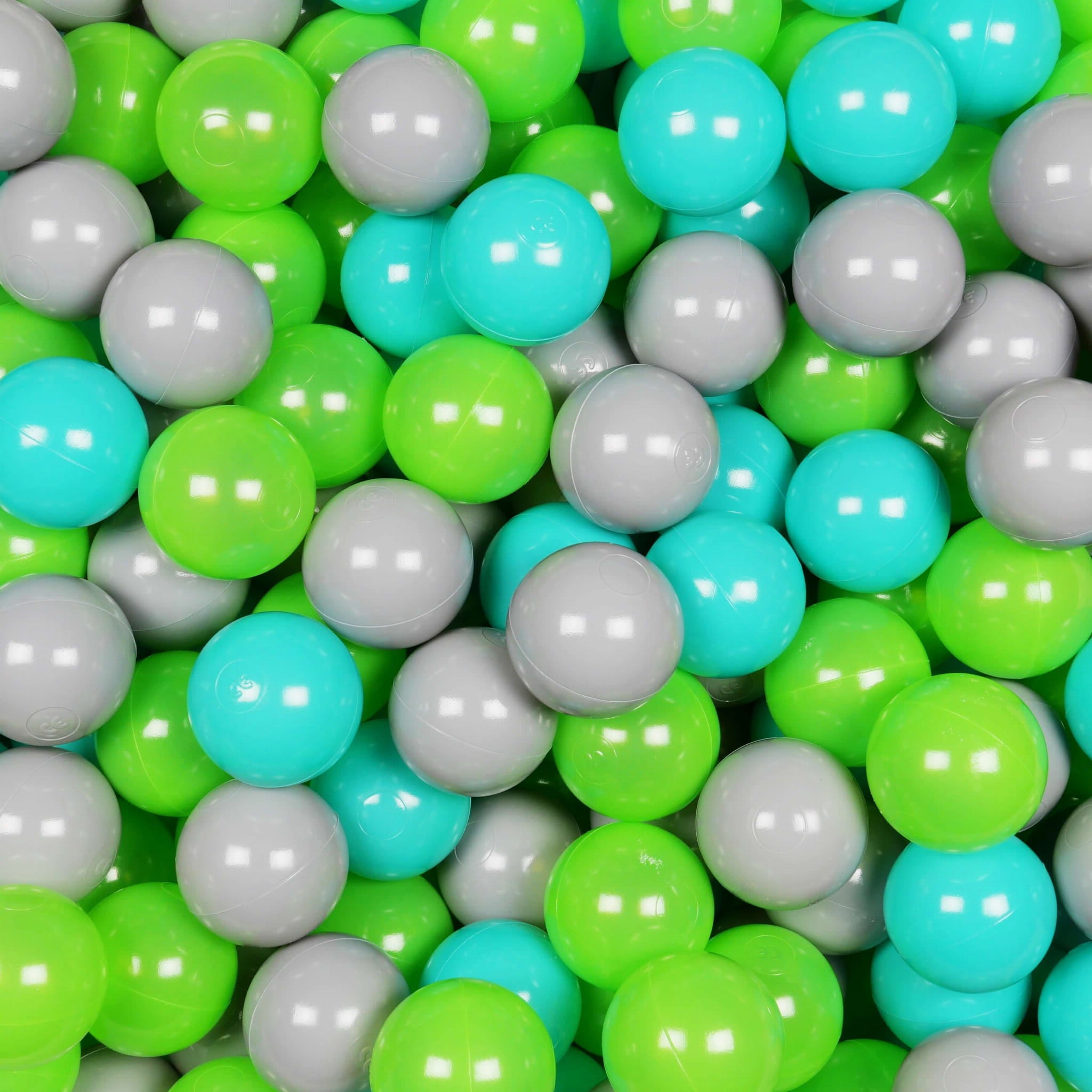 Game balls ø7cm 200 pieces gray, turquoise, celadon