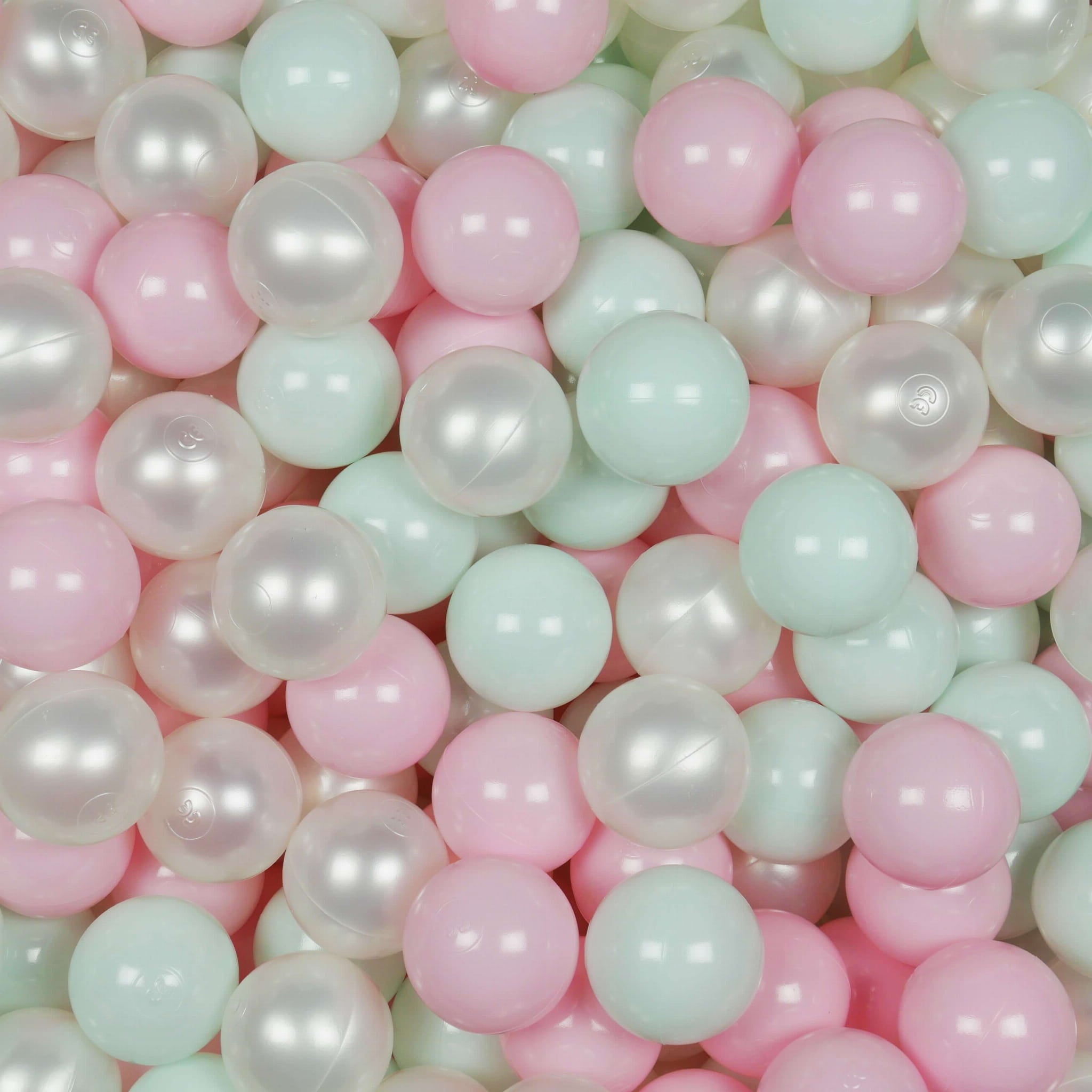 Balles de jeu ø7cm 300 pièces perle, menthe claire, rose clair