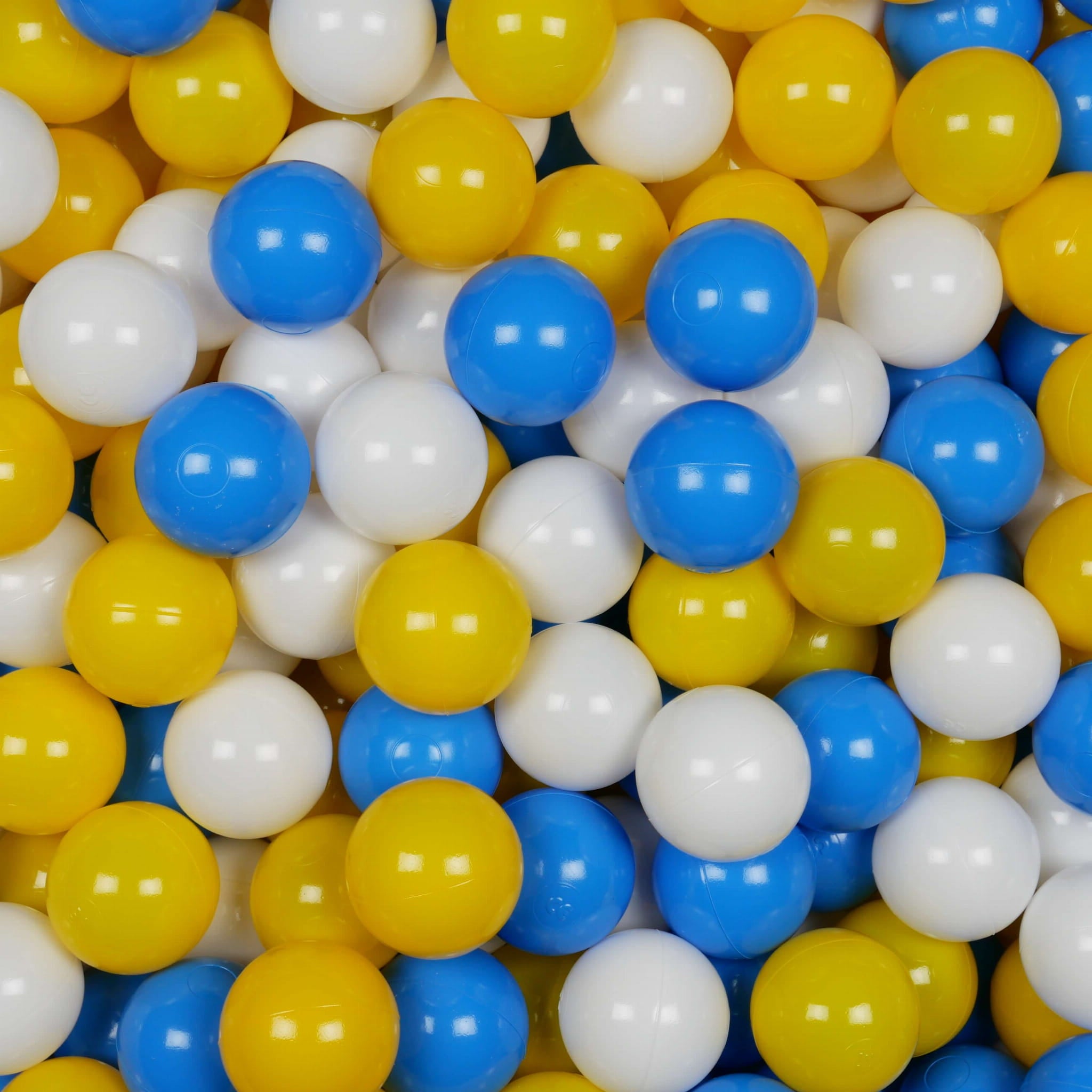 Play balls ø7cm 500 pieces white, yellow, blue
