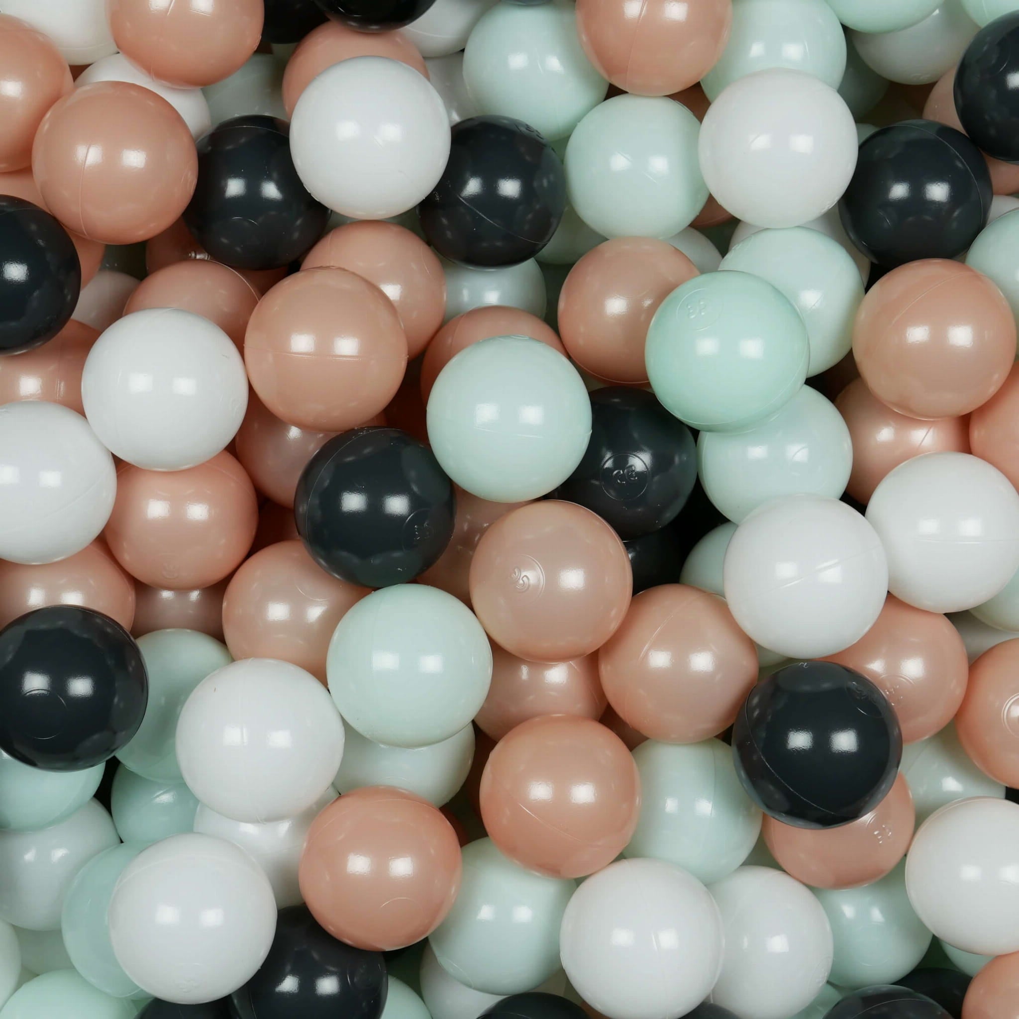 Play balls ø7cm 500 pieces white, graphite, rose gold, light mint