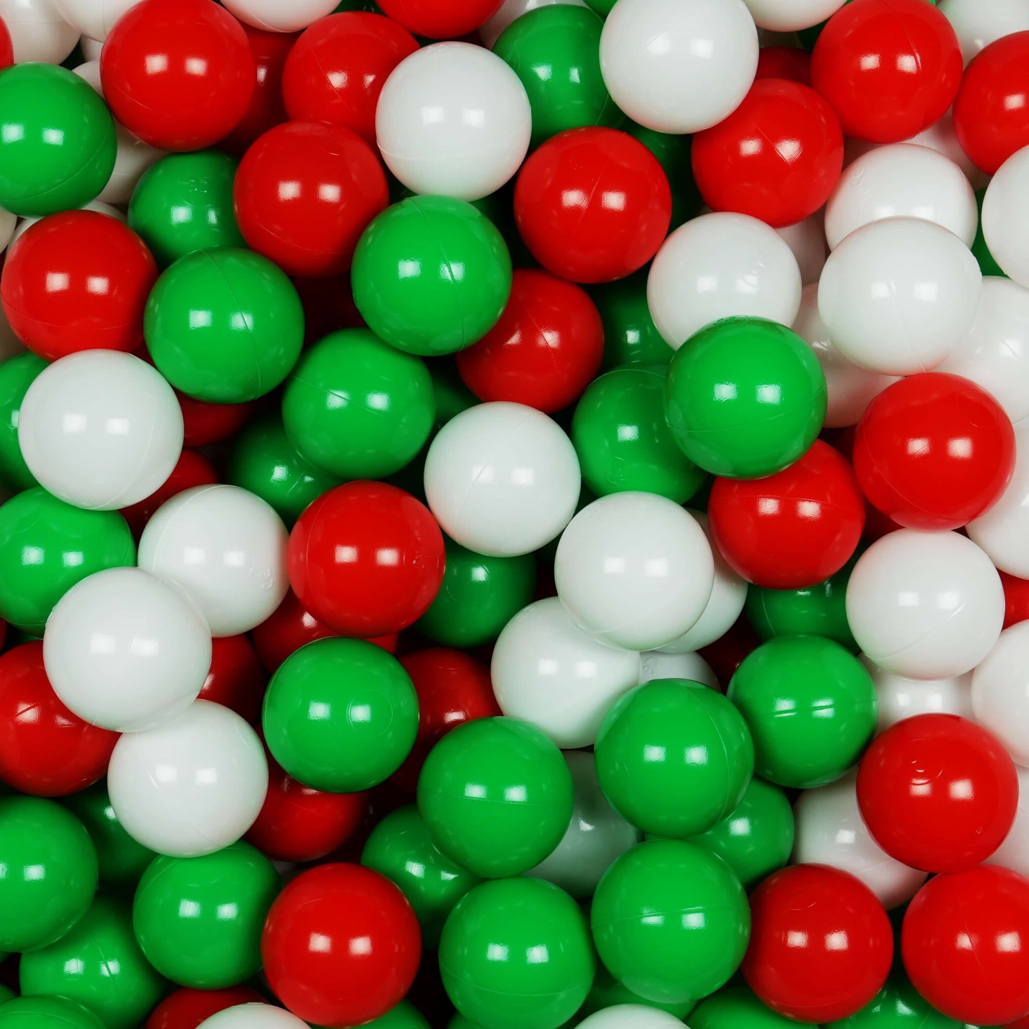 Play balls ø7cm 500 pieces white, green, red